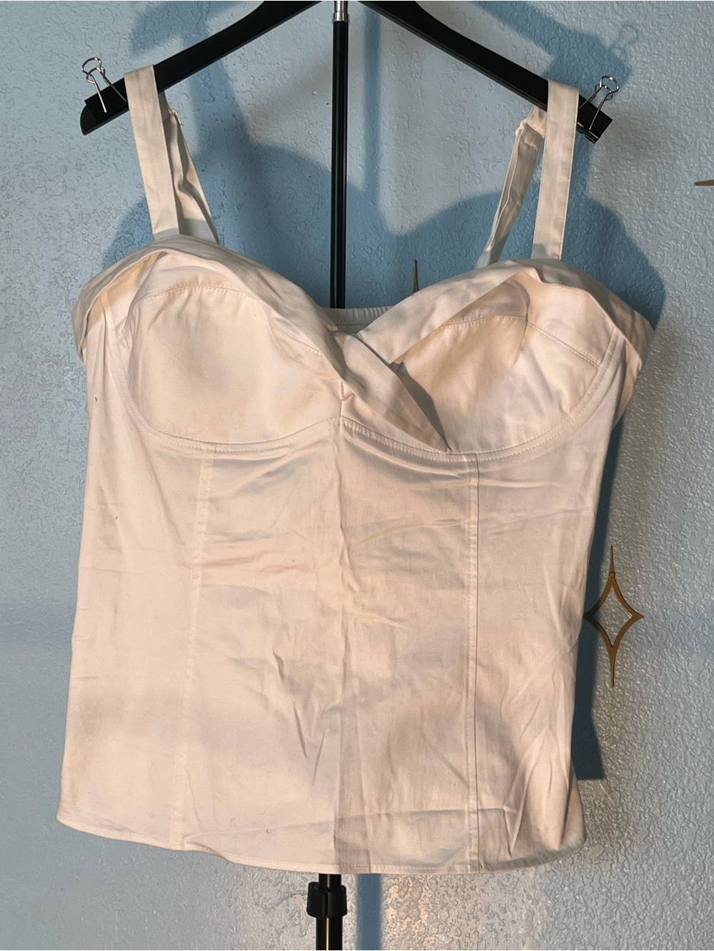 PUG White Bustier Tank Top